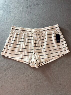 Parke x Target - Women's White and Blue Striped Knit Shorts